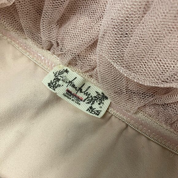 Free People Intimately L Big Love Tulle Ruffles Bodysuit Dusty Pink Feminine - Picture 6 of 14